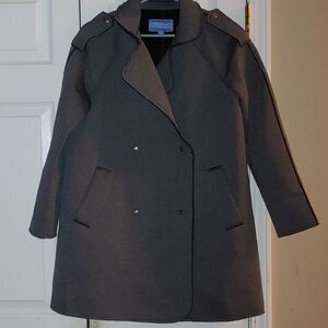 Grey Simply Vera Vera Wang  Neoprene  Scuba Coat Sz M NWOT